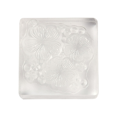 Flower Silicone Clear Stamps with Acrylic Blocks DIY-G121-07F-1