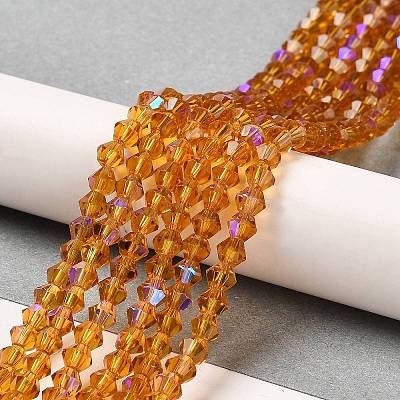 Transparent Electroplate Glass Beads Strands GLAA-F029-2mm-D28-1
