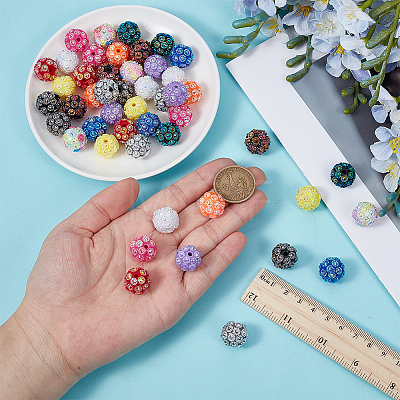 48Pcs 12 Colors UV Plating Resin Beads RESI-FG0001-15-1