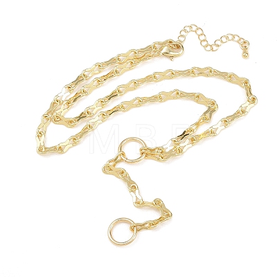Brass 8 Link Chain Y Lariat Necklaces NJEW-H087-02G-1