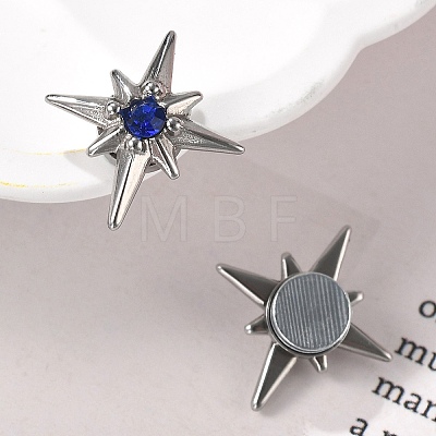 Rhinestone Star Clip-on Earrings EJEW-B116-01P-02-1