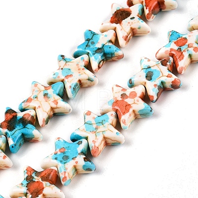 Spray Painted Synthetic Turquoise Beads Strands UNKW-T001-11I-1