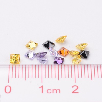 Mixed Grade A Square Shaped Cubic Zirconia Pointed Back Cabochons X-ZIRC-M004-3x3mm-1