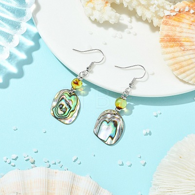 Natural Paua Shell Dangle Earrings EJEW-JE07429-02-1