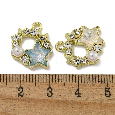 Rack Plating Alloy Rhinestone Pendants PALLOY-F312-03G-1