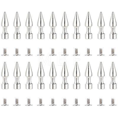 20Pcs Zinc Alloy Spikes Screwback Studs FIND-GF0008-53A-1