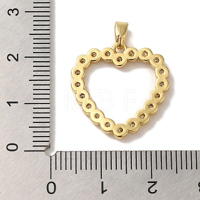 Rack Plating Brass Micro Pave Cubic Zirconia Pendants KK-U027-43G-1