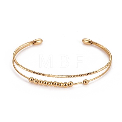 Long-Lasting Plated Brass Cuff Bangles BJEW-E370-03G-1