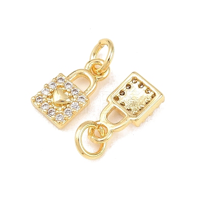 Brass Micro Pave Cubic Zirconia Pendants KK-B167-18G-1