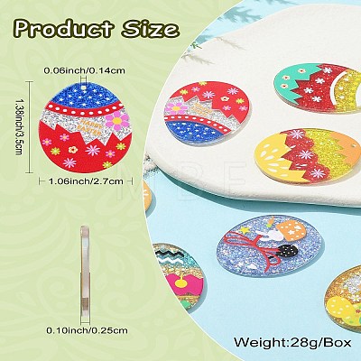 14Pcs 7 Styles Easter Egg Bunny Acrylic Pendants FIND-CJ0001-70-1