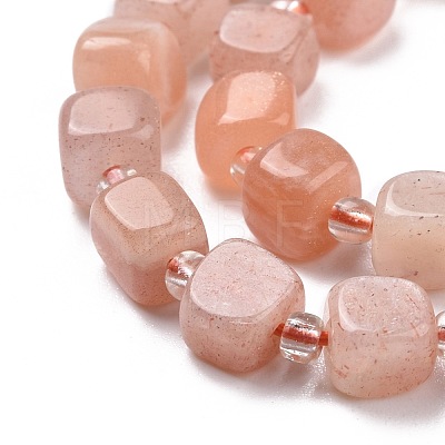 Natural Peach Moonstone Beads Strands G-K323-05-1