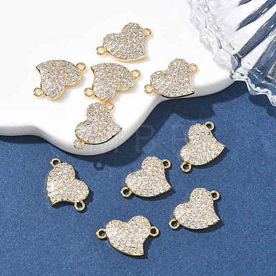 SHEGRACE Brass Micro Pave Clear Cubic Zirconia Connector Charms XGRQ3K054-563G-1