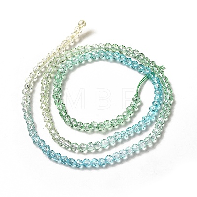 Transparent Gradient Color Glass Beads Strands X-GLAA-H021-01B-24-1