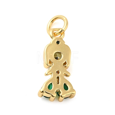 Rack Plating Brass with Cubic Zirconia Pendants KK-Q784-10G-02-1