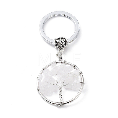 Natural Quartz Crystal Keychain KEYC-E023-03G-1