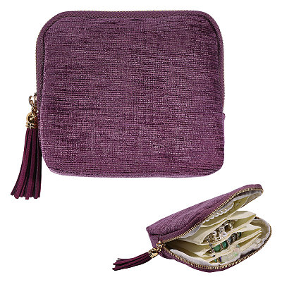 Velvet Jewelry Storage Zipper Pouches ABAG-WH0063-117A-1