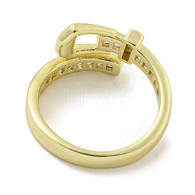 Brass Micro Pave Cubic Zirconia Cuff Ring RJEW-E296-02G-1