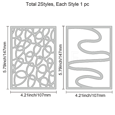 2Pcs 2 Styles Carbon Steel Cutting Dies Stencils DIY-WH0309-835-1