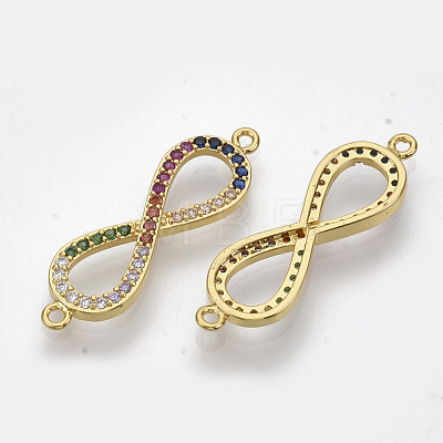 Brass Micro Pave Cubic ZirconiaLinks connectors ZIRC-T012-84G-1