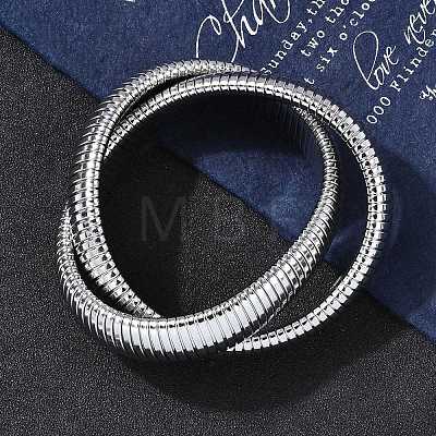 304 Stainless Steel Stretch Bracelets BJEW-A031-01C-P-1