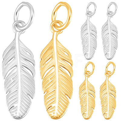 6Pcs 2 Colors 925 Sterling Silver Pendants STER-BBC0009-73-1