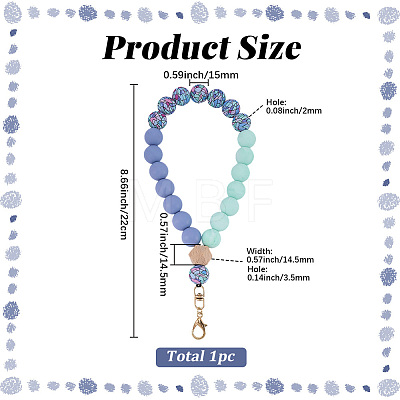 1Pc Silicone & Wood Pendant Decorations HJEW-BM0001-61B-1