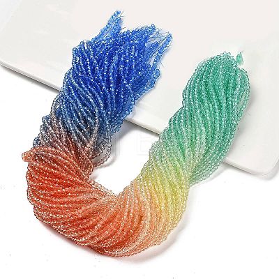 Transparent Painted Glass Beads Strands LS-DGLA-A034-T1mm-A02-1