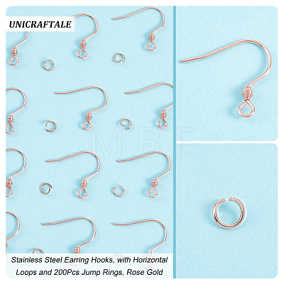 Unicraftale 200Pcs 304 Stainless Steel Earring Hooks DIY-UN0003-79-1