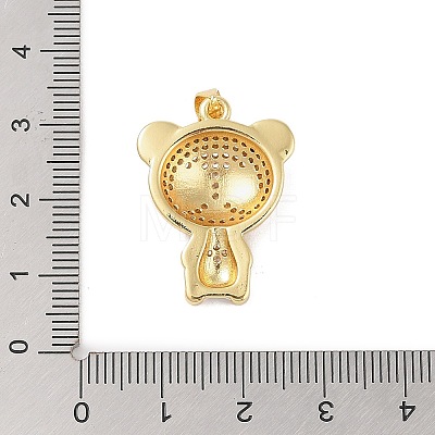 Brass Micro Pave Cubic Zirconia Pendants KK-E111-42G-02-1