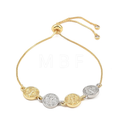 Brass Box Chain Slider Bracelets BJEW-C139-01A-GP-1
