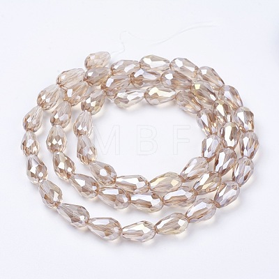 Electroplate Glass Beads Strands X-EGLA-D015-15x10mm-25-1