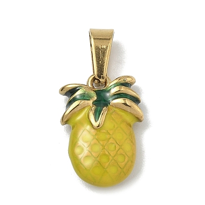304 Stainless Steel Enamel Fruit Vegetable Charms STAS-F336-02A-G-1