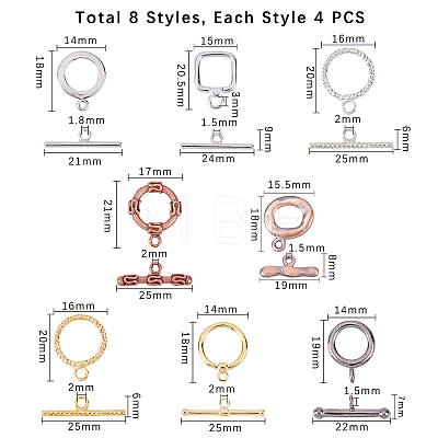 Brass Toggle Clasps KK-FH0001-43-1