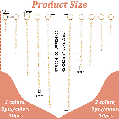 20Pcs 2 Color ABS Plastic Imitation Pearl Hair Pendants Decoration Clips OHAR-AB00002-1