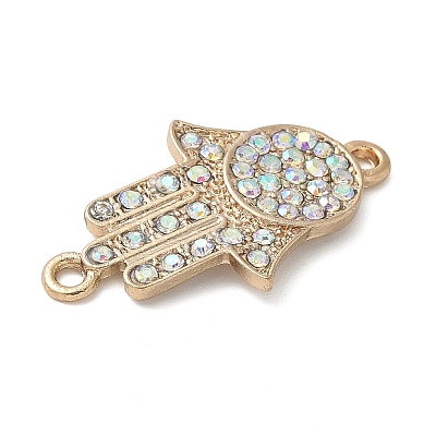 Alloy Crystal AB Rhinestone Hamsa Hand Connector Links Charms FIND-M052-02G-NR-1