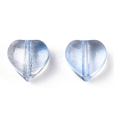 Transparent Spray Painted Glass Beads GLAA-R211-02-B02-1