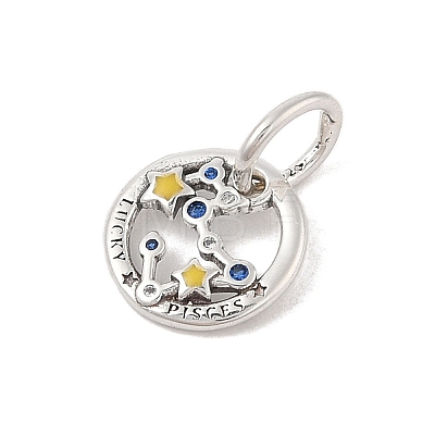 Luminous 925 Sterling Silver Rhinestone Constellation Charms STER-H114-01AS-04-1