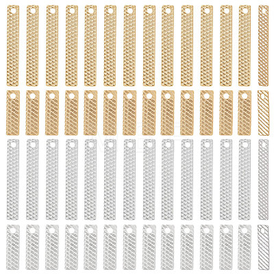 100Pcs 4 Style Brass Pendants KK-BBC0005-59-1