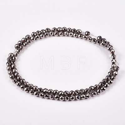 Electroplate Non-magnetic Synthetic Hematite Beads Strands X-G-J169B-4mm-07-1