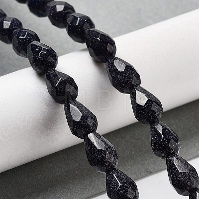 Synthetic Blue Goldstone Beads Strands G-P520-B24-01-1