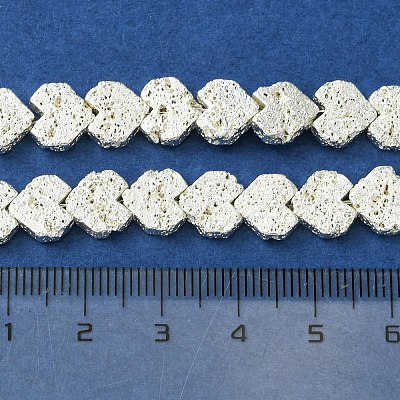 Electroplated Natural Lava Rock Beads Strands G-H303-A09-S01-1