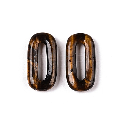 Natural Tiger Eye Oval Pendants G-N342-105N-1