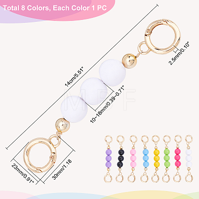   8Pcs 8 Colors Resin Bag Extender Chains FIND-PH0001-24-1