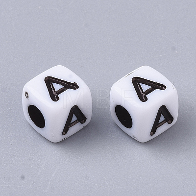 White Opaque Acrylic Beads MACR-R869-02A-1
