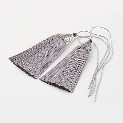 Nylon Tassels Big Pendant Decorations HJEW-G010-A12-1