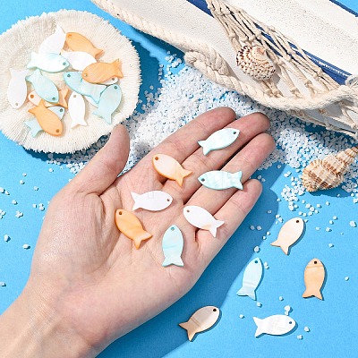 10Pcs Natural Shell Pendants SHEL-YW0001-12-1