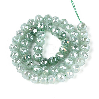 Anti-Tarnish Electroplate Glass Beads Strands GLAA-N064-8mm-10-1