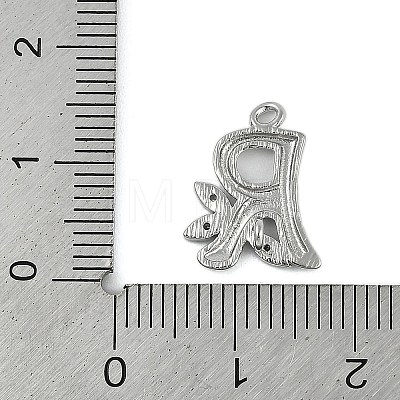 Brass Crystal Rhinestone Letter Links Connector Charms KK-S395-06P-R-1