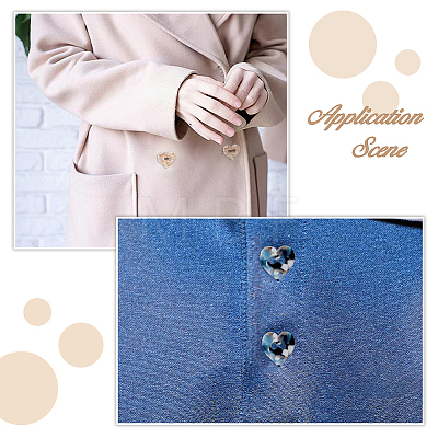 6Pcs 6 Colors Cellulose Acetate Buttons BUTT-HS0001-06-1