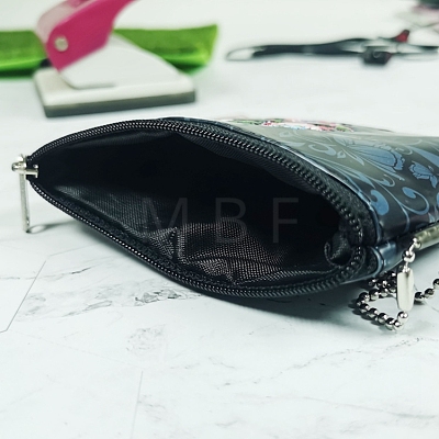 Imitation Leather Clutch Bag with Ball Chain DARK-PW0001-128-1
